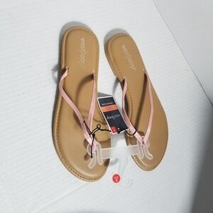 NWT WEST LOOP PINK SPRAKLY FLIP FLOPS SIZE SMALL 5/6
